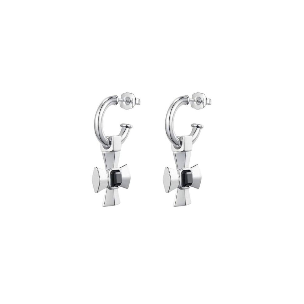 NEW F+H STUDIOS lemmy cross earrings in silver
